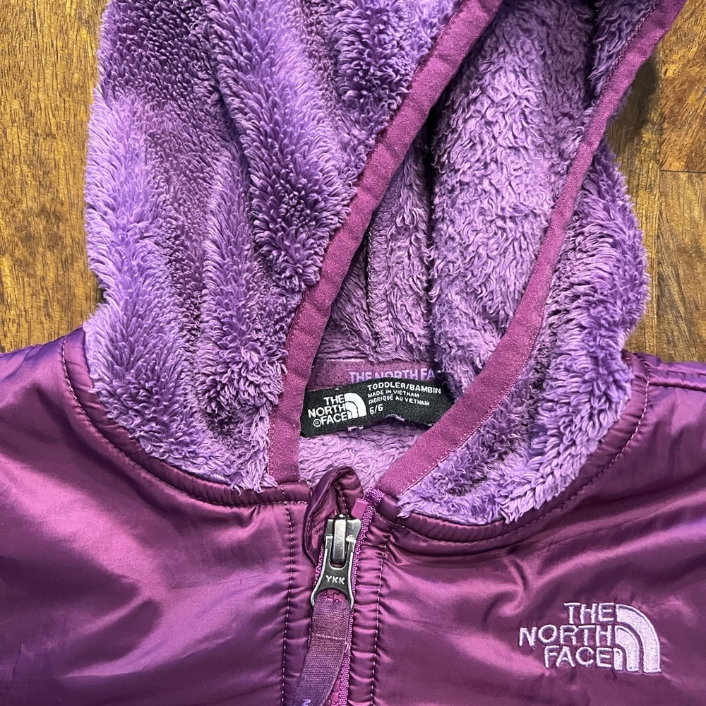 The North Face Kids Purple Fleece Hoodie 6t / 5t - Picture 7 of 9